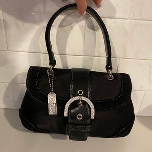 Coach Silk Evening Black Satin Bag